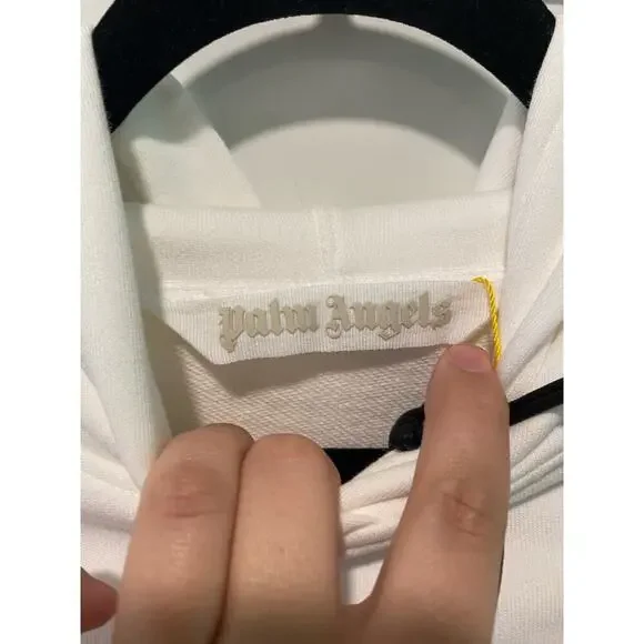 Palm Angels NWT Mirage Fitted Hoody in Off White Light Grey - Picture 15 of 16